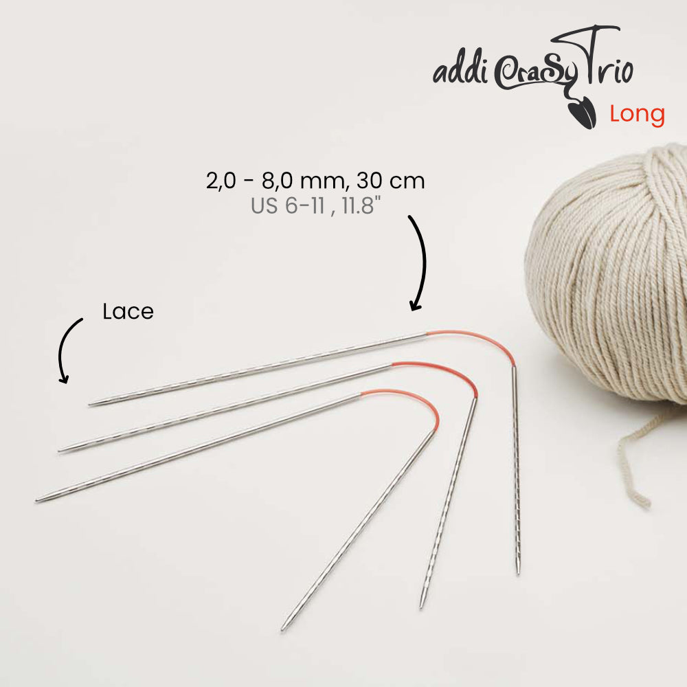 addiCrasyTrio Novel Long - einzeln 30 cm (2 - 8 mm)