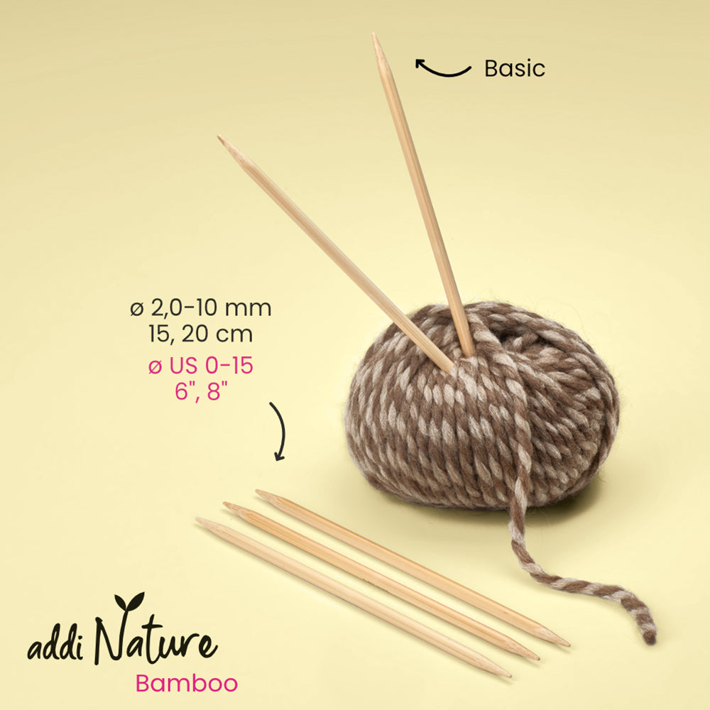 addiNature Bamboo Double-Pointed Needles (2–9 mm)