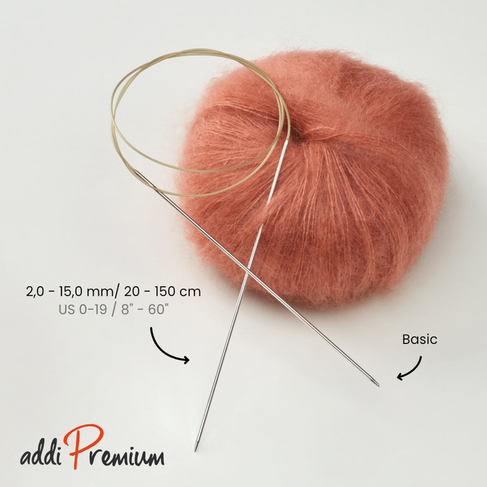 addiPremium Classic circular knitting needle - metal